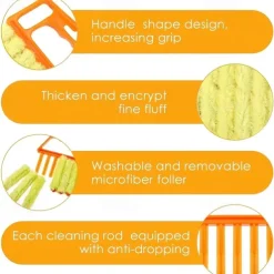 Detachable and Washable Blinds Cleaning Brush - Remove Dust and Dirt from Air Conditioner Outlets and Fans with Ease!