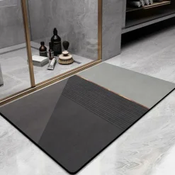 Diatomaceous Earth Bath Mat Non-slip Super Absorbent Toilet Door Quick-Drying Foot Mat Entry Door Mat Non-Slip Mat