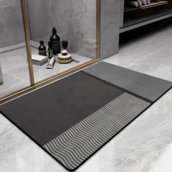 Diatomaceous Earth Bath Mat Non-slip Super Absorbent Toilet Door Quick-Drying Foot Mat Entry Door Mat Non-Slip Mat