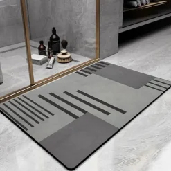 Diatomaceous Earth Bath Mat Non-slip Super Absorbent Toilet Door Quick-Drying Foot Mat Entry Door Mat Non-Slip Mat