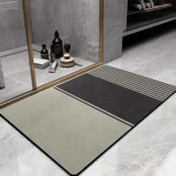 Diatomaceous Earth Bath Mat Non-slip Super Absorbent Toilet Door Quick-Drying Foot Mat Entry Door Mat Non-Slip Mat