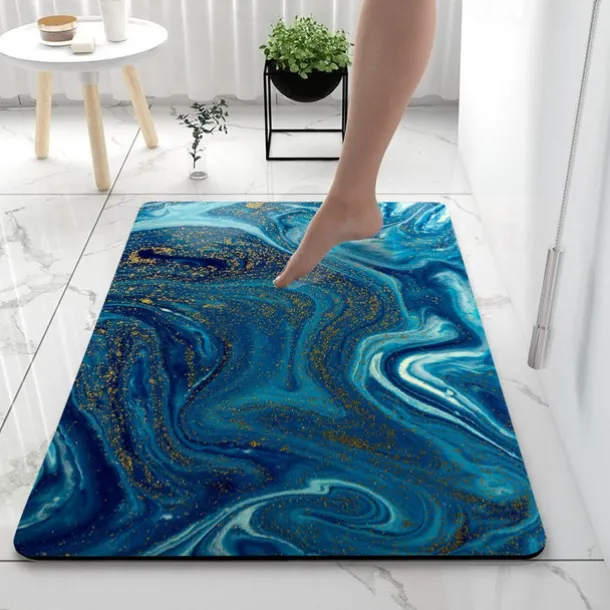 Diatomaceous Earth Bath Mat Non-slip Marble Pattern Super Absorbent Bathroom Rug Door Mat New Design