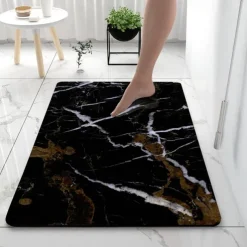 Diatomaceous Earth Bath Mat Non-slip Marble Pattern Super Absorbent Bathroom Rug Door Mat New Design