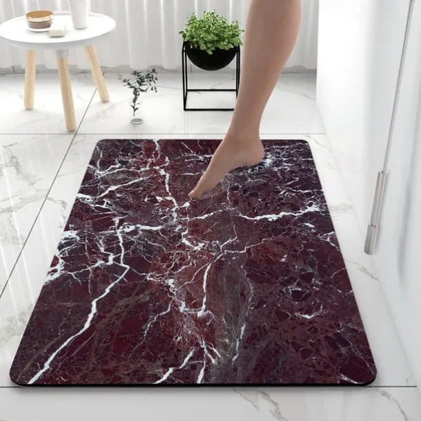 Diatomaceous Earth Bath Mat Non-slip Marble Pattern Super Absorbent Bathroom Rug Door Mat New Design