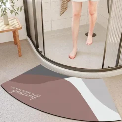 Diatomaceous Earth Bath Mat Non-slip Arcute Marble Pattern Super Absorbent Toilet Door Quick-Drying Foot Mat Entry Door Mat Non-Slip Mat