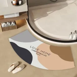 Diatomaceous Earth Bath Mat Non-slip Arcute Marble Pattern Super Absorbent Toilet Door Quick-Drying Foot Mat Entry Door Mat Non-Slip Mat
