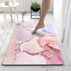 Diatomaceous Earth Bath Mat Non-slip Super Absorbent Toilet Door Quick-Drying Foot Mat Entry Door Mat Non-Slip Mat