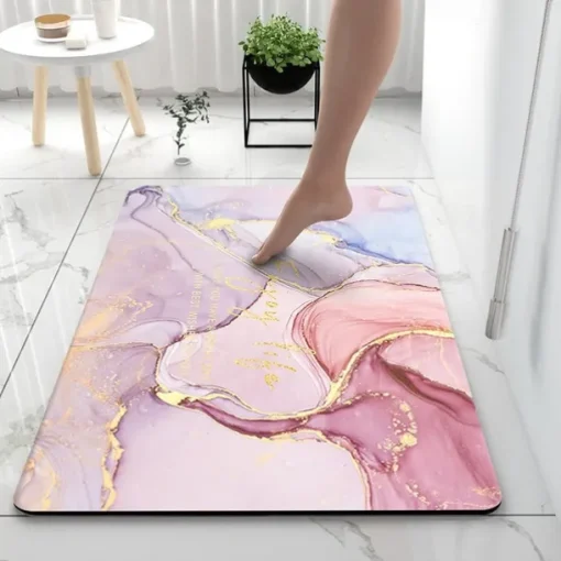 Diatomaceous Earth Bath Mat Non-slip Super Absorbent Toilet Door Quick-Drying Foot Mat Entry Door Mat Non-Slip Mat