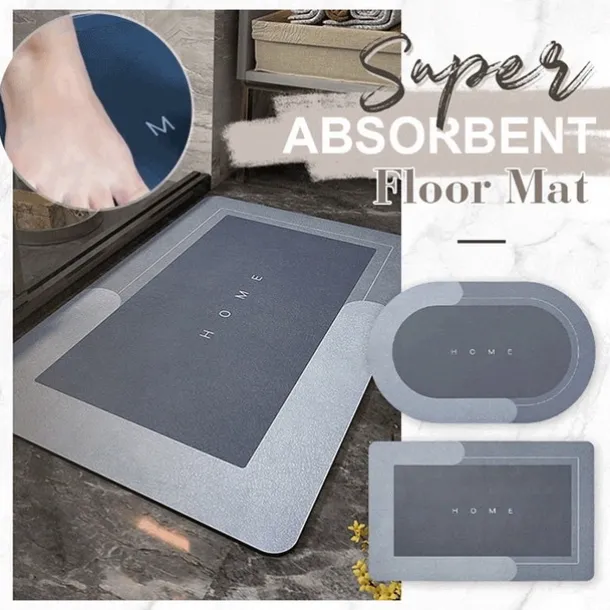 Diatomaceous Earth Bath Mat Super Absorbent Toilet Door Quick-Drying Foot Mat Entry Door Mat Non-Slip Mat