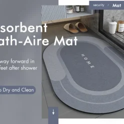 Diatomaceous Earth Bath Mat Super Absorbent Toilet Door Quick-Drying Foot Mat Entry Door Mat Non-Slip Mat