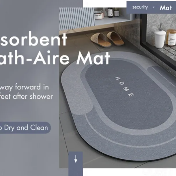 Diatomaceous Earth Bath Mat Super Absorbent Toilet Door Quick-Drying Foot Mat Entry Door Mat Non-Slip Mat