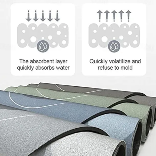 Diatomaceous Earth Bath Mat Super Absorbent Toilet Door Quick-Drying Foot Mat Entry Door Mat Non-Slip Mat