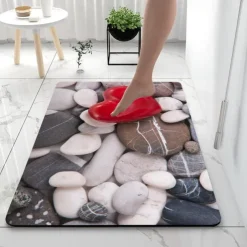 Diatomaceous Earth Bath Mat Smooth Stone Super Absorbent Bathroom Rug Door Mat New Design