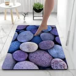 Diatomaceous Earth Bath Mat Smooth Stone Super Absorbent Bathroom Rug Door Mat New Design