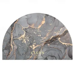 Diatomaceous Earth Bath Mat Semicircle Marble Super Absorbent Toilet Door Quick-Drying Foot Mat Entry Door Mat Non-Slip Mat