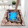 Diatomaceous Earth Bath Mat 3D Seaworld Super Absorbent Bathroom Rug Door Mat New Design