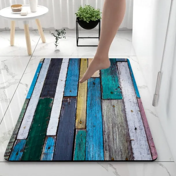 Diatomaceous Earth Bath Mat Color Stripe Pattern Super Absorbent Bathroom Rug Door Mat New Design