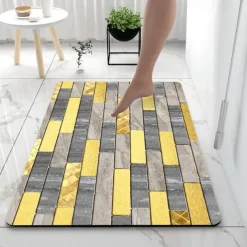 Diatomaceous Earth Bath Mat Color Stripe Pattern Super Absorbent Bathroom Rug Door Mat New Design