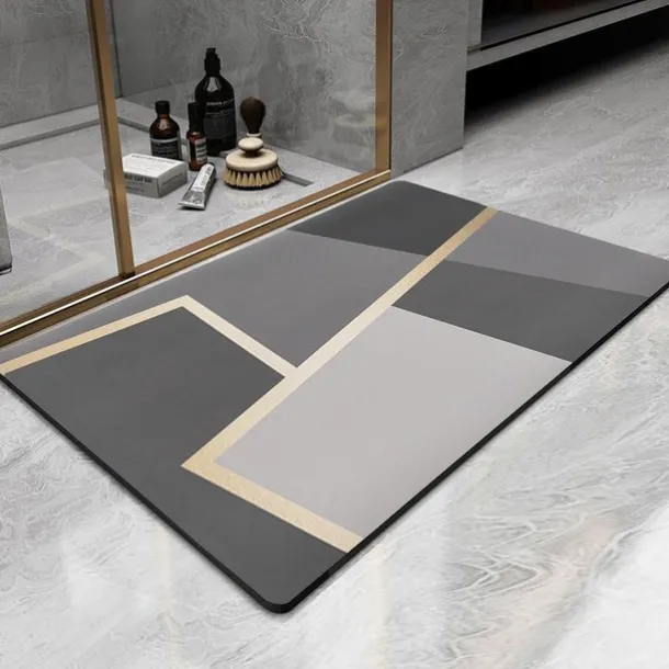 Diatomaceous Earth Bath Mat Non-slip Super Absorbent Toilet Door Quick-Drying Foot Mat Entry Door Mat Non-Slip Mat