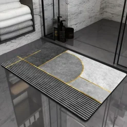 Diatomaceous Earth Bath Mat Non-slip Super Absorbent Toilet Door Quick-Drying Foot Mat Entry Door Mat Non-Slip Mat