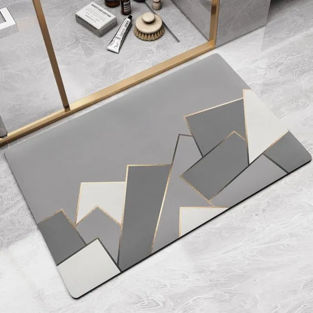 Diatomaceous Earth Bath Mat Non-slip Super Absorbent Toilet Door Quick-Drying Foot Mat Entry Door Mat Non-Slip Mat