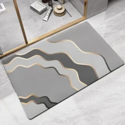 Diatomaceous Earth Bath Mat Non-slip Super Absorbent Toilet Door Quick-Drying Foot Mat Entry Door Mat Non-Slip Mat