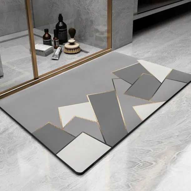 Diatomaceous Earth Bath Mat Non-slip Super Absorbent Toilet Door Quick-Drying Foot Mat Entry Door Mat Non-Slip Mat