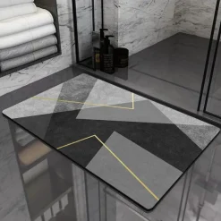 Diatomaceous Earth Bath Mat Non-slip Super Absorbent Toilet Door Quick-Drying Foot Mat Entry Door Mat Non-Slip Mat