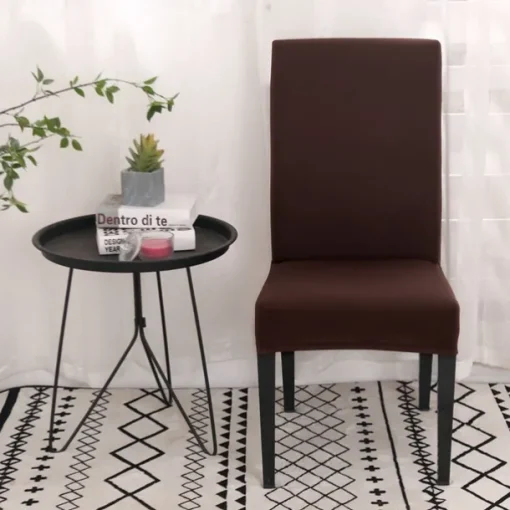 Dining Chair Cover Burgundy Stretch Chair Seat Slipcover Elastic Chair Protector For Dining Party Hotel Wedding Soft Washable