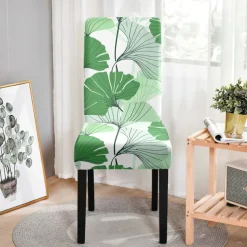 Dining Chair Cover High Back Dining Chair Cover Stool Chair Cover Geometric Printed Polyester Slipcovers