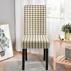 Dining Chair Cover High Back Dining Chair Cover Stool Chair Cover Geometric Printed Polyester Slipcovers