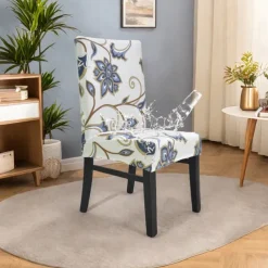 Dining Chair Cover Stool Chair Cover Geometric Printed Polyester Slipcovers