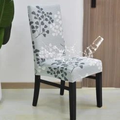 Dining Chair Cover Stool Chair Cover Geometric Printed Polyester Slipcovers