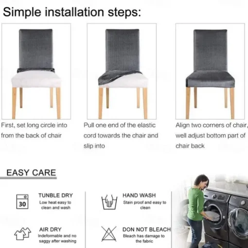 Dining Chair Cover Stretch Chair Seat Slipcover Elastic Chair Protector For Dining Party Hotel Wedding Soft Washable