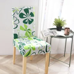 Dining Chair Cover Stretch Chair Seat Slipcover Soft Floral Flower Pattern Durable Washable Furniture Protector For Dining Room Party