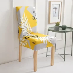 Dining Chair Cover Stretch Chair Seat Slipcover Soft Floral Flower Pattern Durable Washable Furniture Protector For Dining Room Party