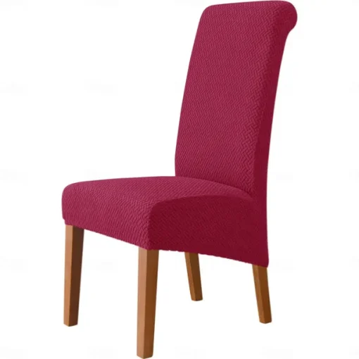 Dining Chair Covers, Stretch Chair Cover Black Green Spandex Jacquard Burgundy Red High back Chair Protector Covers Seat Slipcover with Elastic Band for Dining Room,Wedding, Ceremony, Banquet
