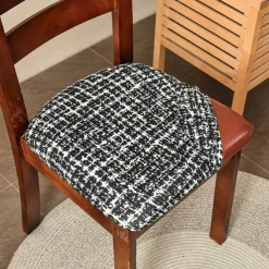 Dining Chair Seat Covers Stretch Printed Chair Seat Covers Set of 2 Removable Washable Upholstered Chair Seat Protector Cushion Slipcovers for Kitchen Office