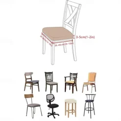 Dining Chair Seat Covers Stretch Printed Chair Seat Covers Set of 2 Removable Washable Upholstered Chair Seat Protector Cushion Slipcovers for Kitchen Office