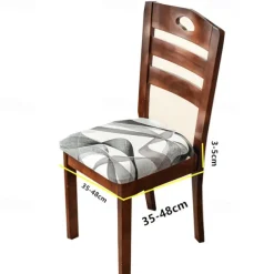 Dining Chair Seat Covers Stretch Printed Chair Seat Covers Set of 2 Removable Washable Upholstered Chair Seat Protector Cushion Slipcovers for Kitchen Office