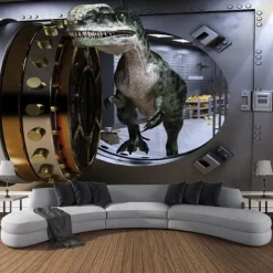 Dinosaur Ancient Forest Wall Tapestry Animal Art Decor Photograph Backdrop Blanket Curtain Hanging Home Bedroom Living Room Decoration