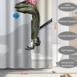Dinosaur Shower Curtain Set 180cm*180cm(70