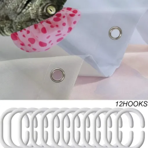 Dinosaur Shower Curtain Set 180cm*180cm(70"*70")with Hooks for Bathroom, White Fun Kids Fabric Shower Curtains , Cool Cute Unique Raptor Bathroom Accessories Decor