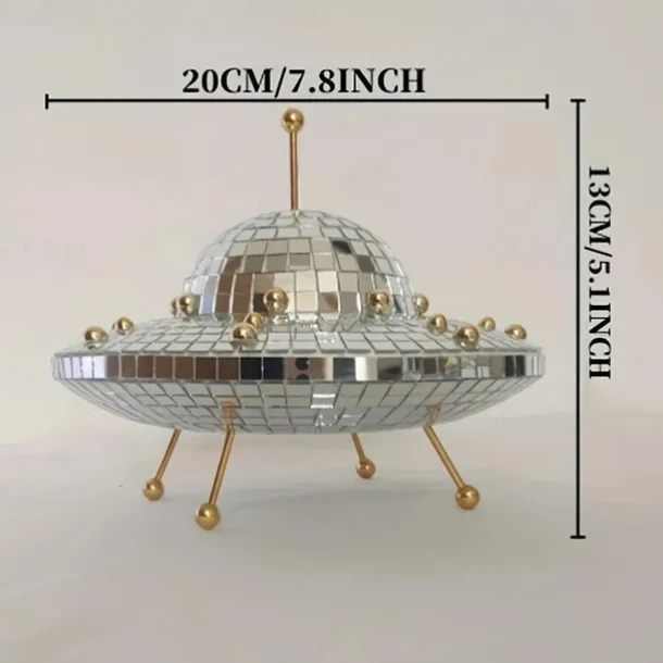Disco Ball UFO Desktop Decor, Modern Retro Creative Decor, Alien Lovers, For Children And Friends, Room Decoration Desktop Display Decor