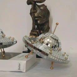Disco Ball UFO Desktop Decor, Modern Retro Creative Decor, Alien Lovers, For Children And Friends, Room Decoration Desktop Display Decor