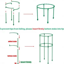 DIY Tomato Cages Plant Support CagesAssembled Multi -layer Adjustable Garden Trellis for Vegetables Fruits Climbing Plants Pots Flowers Vines