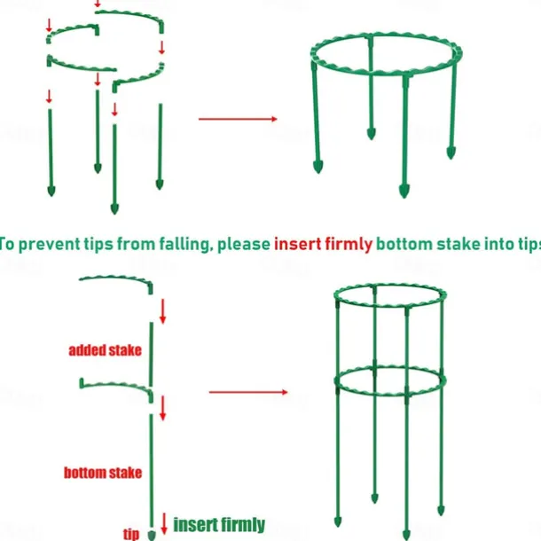 DIY Tomato Cages Plant Support CagesAssembled Multi -layer Adjustable Garden Trellis for Vegetables Fruits Climbing Plants Pots Flowers Vines