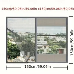 DIY Windows Fly Screen, Self-Adhesive for Windows, Adjustable Window Screen Mesh for Insects Bug Fly, Transparent Cat Mesh, Fly Screen, Mosquito Net