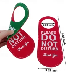 Do Not Disturb Sign Door Hanger Sign PU Leather Welcome Please Knock Sign Ideal for Offices Clinics Law Firms Hotels or during Therapy Massage Spa Counseling Sessions