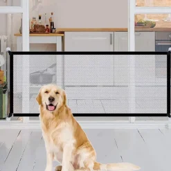 Dog Gates Indoor Pet Isolation Net Folding Safety Door Guard, Pet Isolation Net, Dog Barriers, Magic Gate for Dogs, Safety Fence for Hall Doorway, Pet Isolation Net Indoor Outdoor